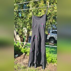 Vintage 90s Betsey Johnson Evening Silk Blend Bias Cut Dress, Petite Size S